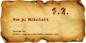 Varju Nikolett névjegykártya